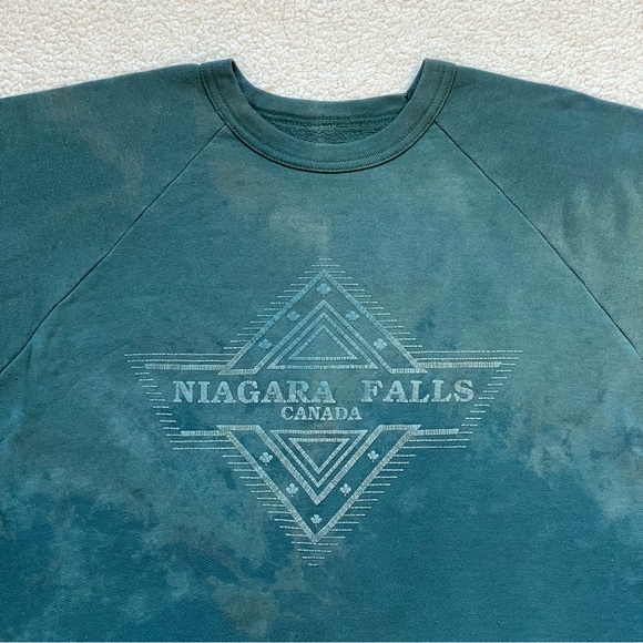 Vintage 80s Ultra Distressed/Faded Niagara Falls Art Deco Puff Print Crewneck - Picture 3 of 6